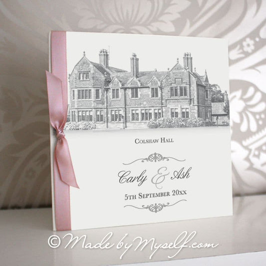Colshaw Hall, Cheshire Pocketfold Wedding Invitation - Includes RSVP & Guest Information