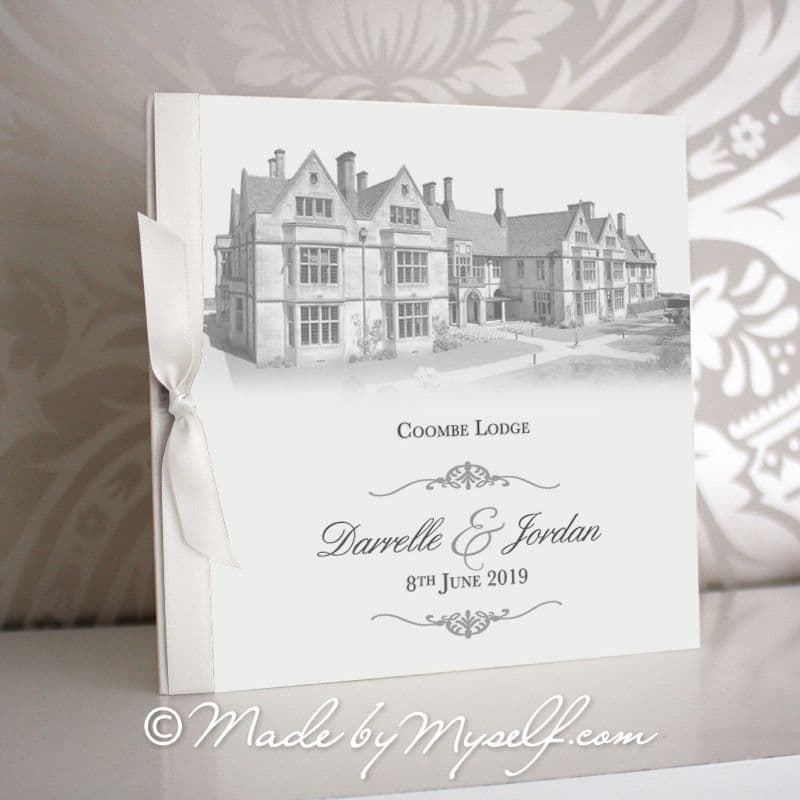 Coombe Lodge, Blagdon Pocketfold Wedding Invitation - Includes RSVP & Guest Information