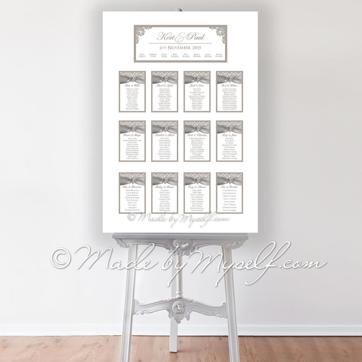 Damask Seating/Table Plan
