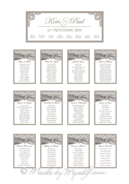 Damask Seating/Table Plan