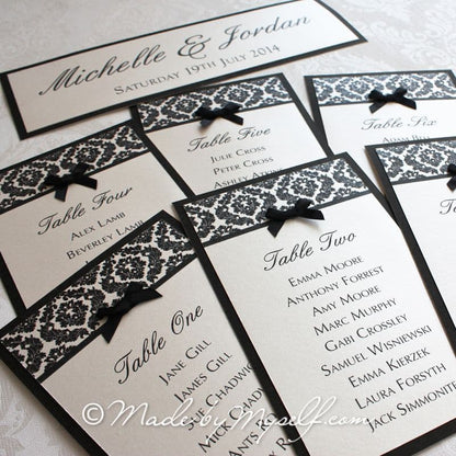 Damask Table Cards