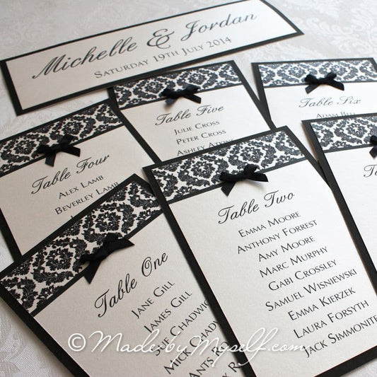 Damask Table Cards