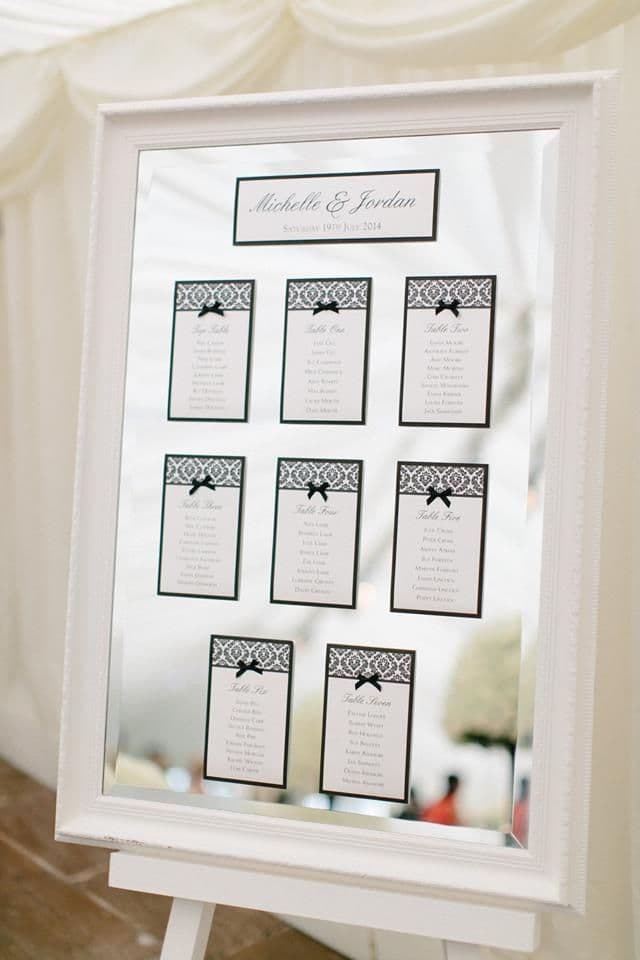 Damask Table Cards