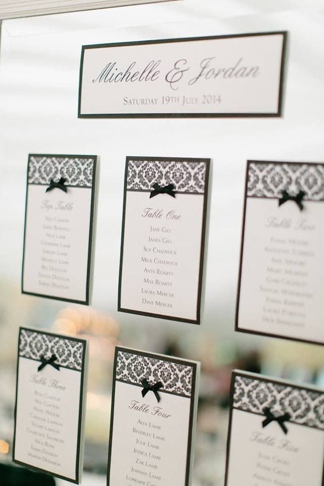 Damask Table Cards