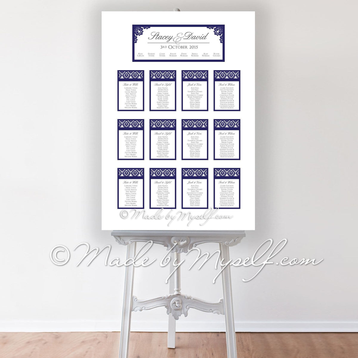 Damask Seating/Table Plan