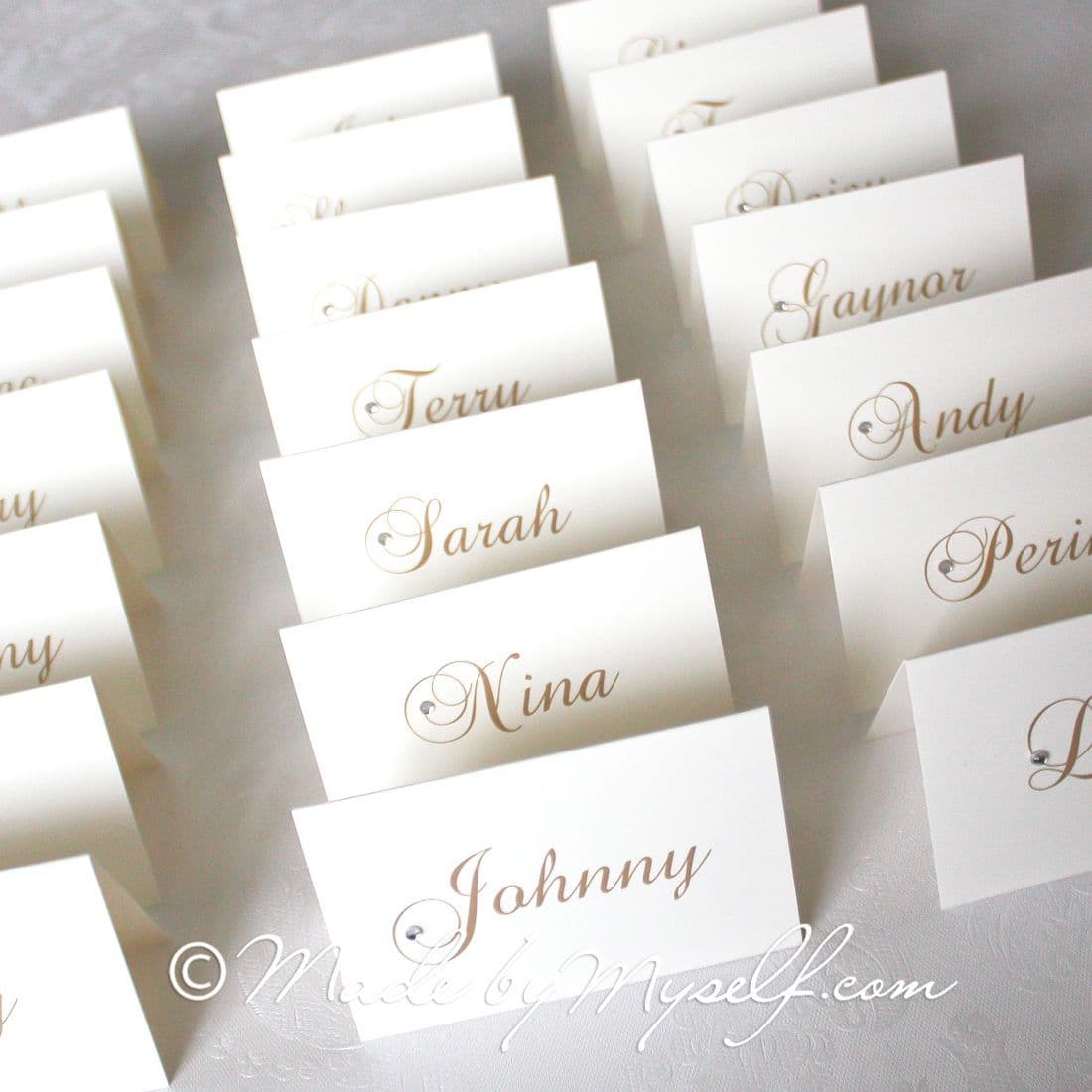 Diamante Scroll Place Card
