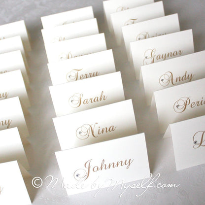 Diamante Scroll Place Card