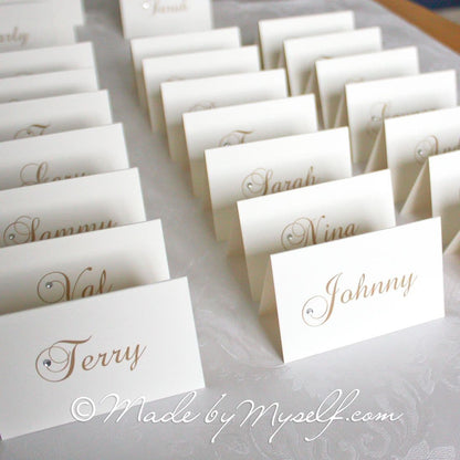 Diamante Scroll Place Card