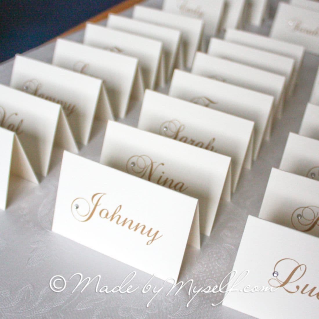 Diamante Scroll Place Card