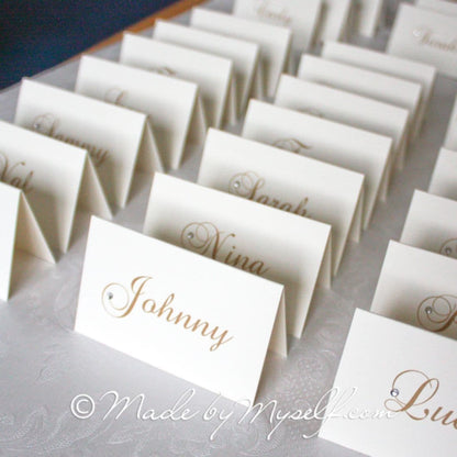 Diamante Scroll Place Card