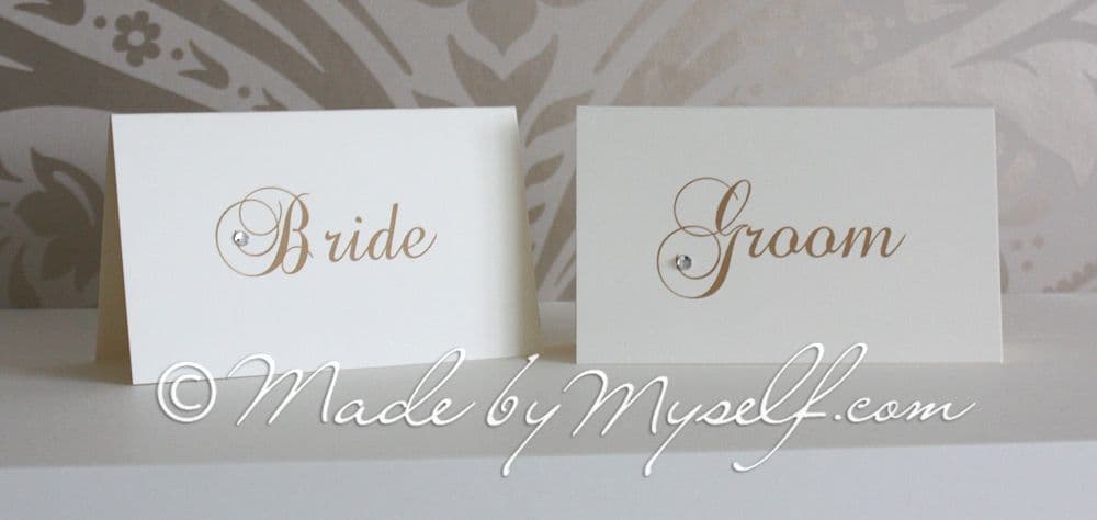 Diamante Scroll Place Card