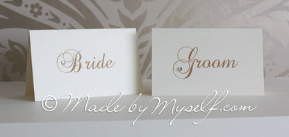 Diamante Scroll Place Card