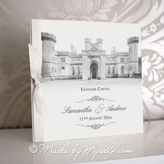 Eastnor Castle, Herefordshire Pocketfold Wedding Invitation - Includes RSVP & Guest Information