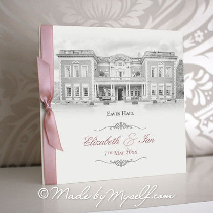 Eaves Hall, Clitheroe Pocketfold Wedding Invitation - Includes RSVP & Guest Information