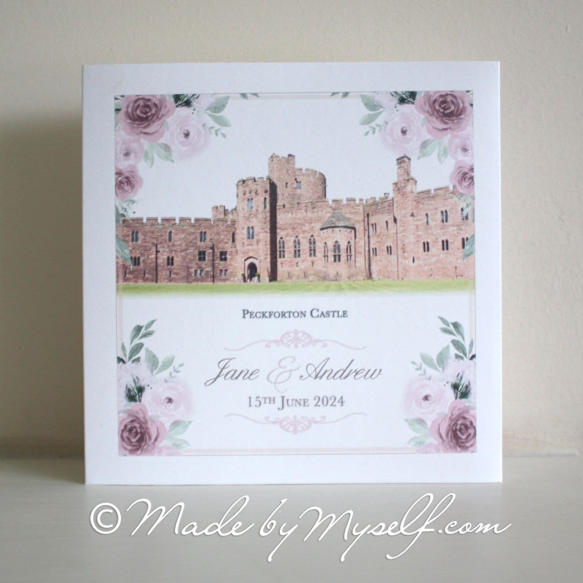 Fiore Peckforton Castle Pocketfold Wedding Invitation - Includes RSVP & Guest Information