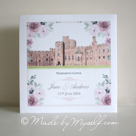 Fiore Peckforton Castle Pocketfold Wedding Invitation - Includes RSVP & Guest Information