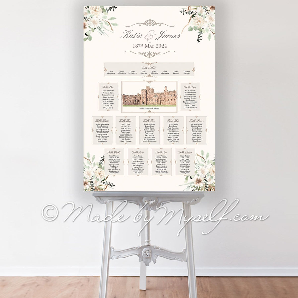 Fleur Peckforton Castle Seating/Table Plan
