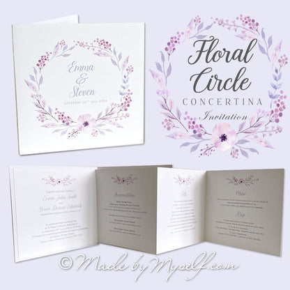 Florence Concertina Style Wedding Invitation