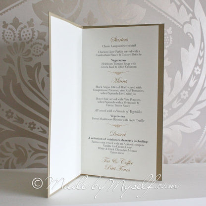 Floral Glitz Menu