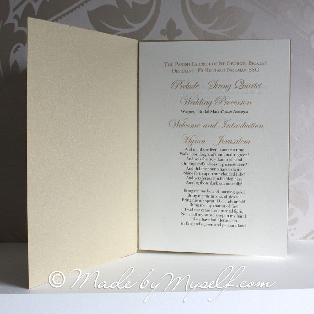 Floral Glitz Order of Service