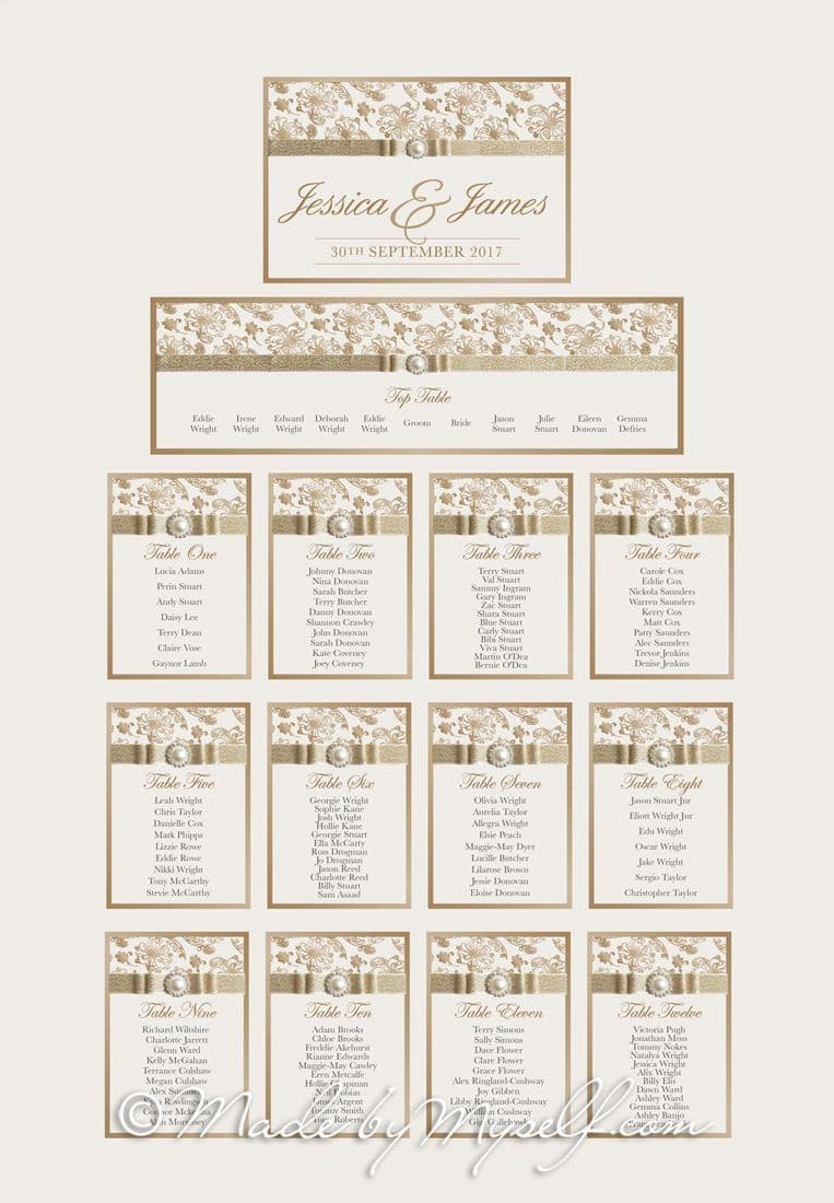 Floral Glitz Seating/Table Plan