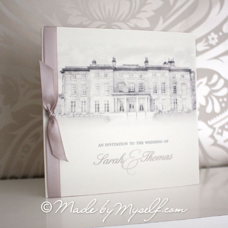 Haigh Hall, Wigan Pocketfold Wedding Invitation - Includes RSVP & Guest Information