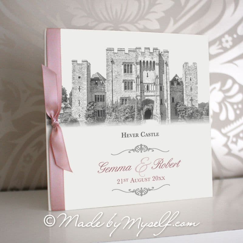 Hever Castle, Kent Pocketfold Wedding Invitation - Includes RSVP & Guest Information