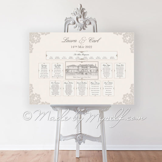 Higher Trapp Hotel, Lancashire Seating/Table Plan