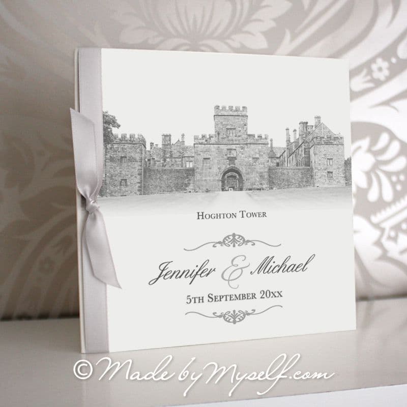 Hoghton Tower, Lancashire Pocketfold Wedding Invitation - Includes RSVP & Guest Information