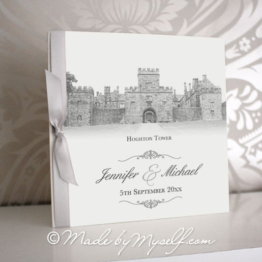 Hoghton Tower, Lancashire Pocketfold Wedding Invitation - Includes RSVP & Guest Information