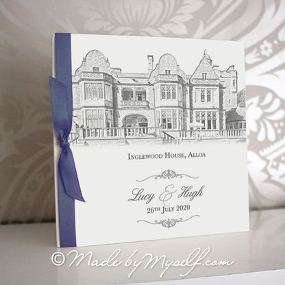 Inglewood House, Alloa Pocketfold Wedding Invitation - Includes RSVP & Guest Information