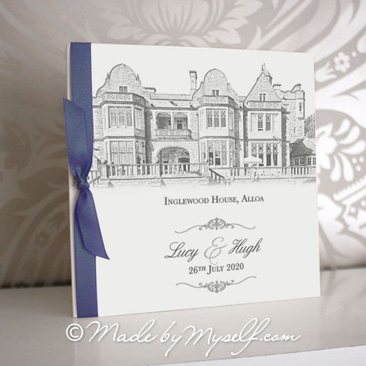 Inglewood House, Alloa Pocketfold Wedding Invitation - Includes RSVP & Guest Information