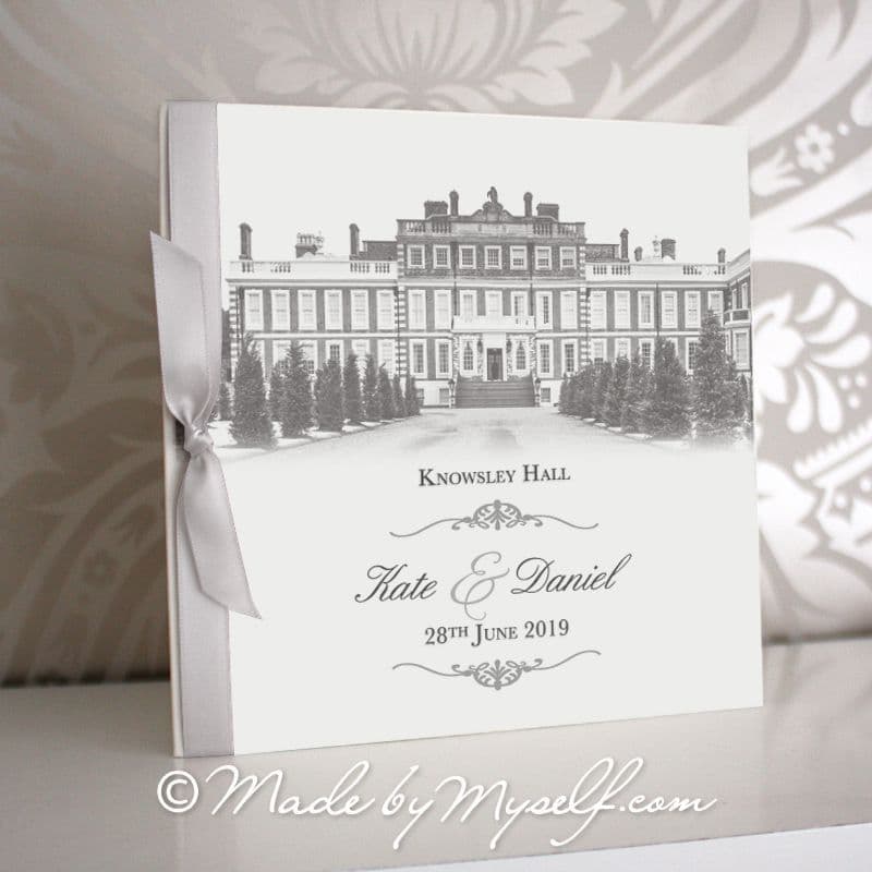 Knowsley Hall, Prescot Pocketfold Wedding Invitation - Includes RSVP & Guest Information