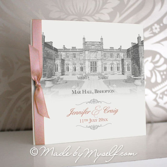Mar Hall, Bishopton Pocketfold Wedding Invitation - Includes RSVP & Guest Information