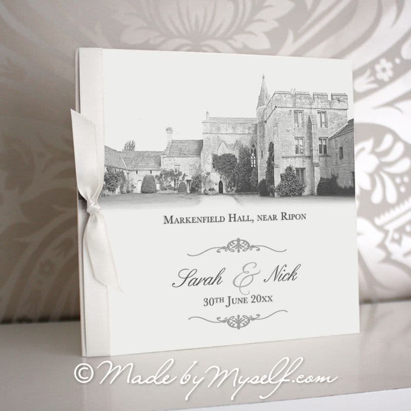 Markenfield Hall, Ripon Pocketfold Wedding Invitation - Includes RSVP & Guest Information