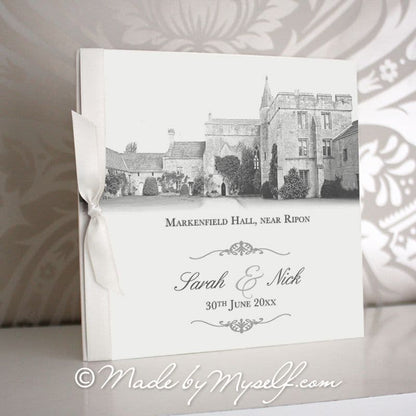 Markenfield Hall, Ripon Pocketfold Wedding Invitation - Includes RSVP & Guest Information