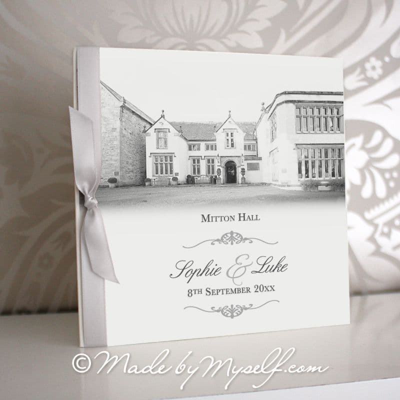 Mitton Hall, Clitheroe Pocketfold Wedding Invitation - Includes RSVP & Guest Information
