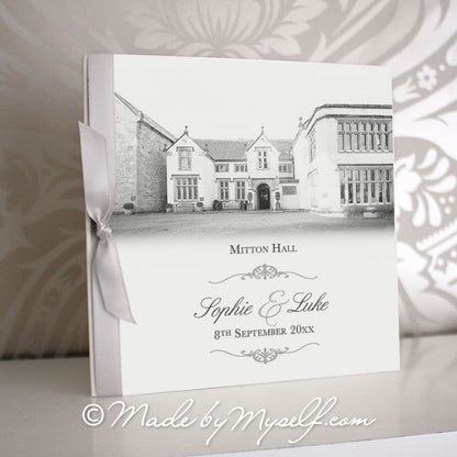 Mitton Hall, Clitheroe Pocketfold Wedding Invitation - Includes RSVP & Guest Information