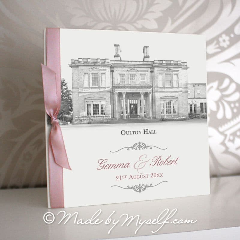 Oulton Hall, West Yorkshire Pocketfold Wedding Invitation - Includes RSVP & Guest Information