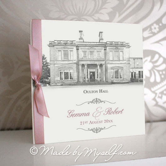 Oulton Hall, West Yorkshire Pocketfold Wedding Invitation - Includes RSVP & Guest Information