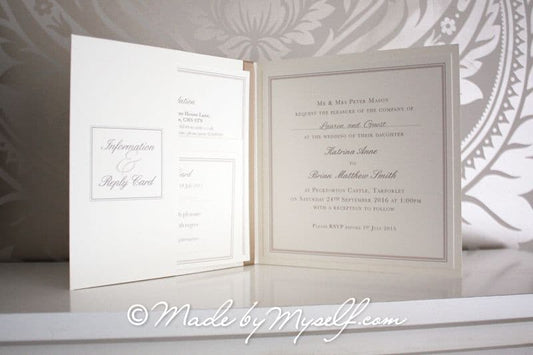 Peckforton Castle Pocketfold Wedding Invitation - Includes RSVP & Guest Information
