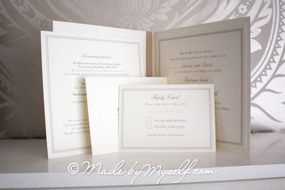 Peckforton Castle Pocketfold Wedding Invitation - Includes RSVP & Guest Information
