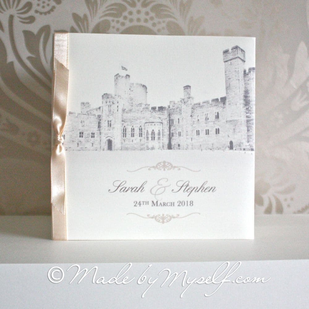Bespoke Venue Pocketfold Wedding Invitation - Includes RSVP & Guest Information