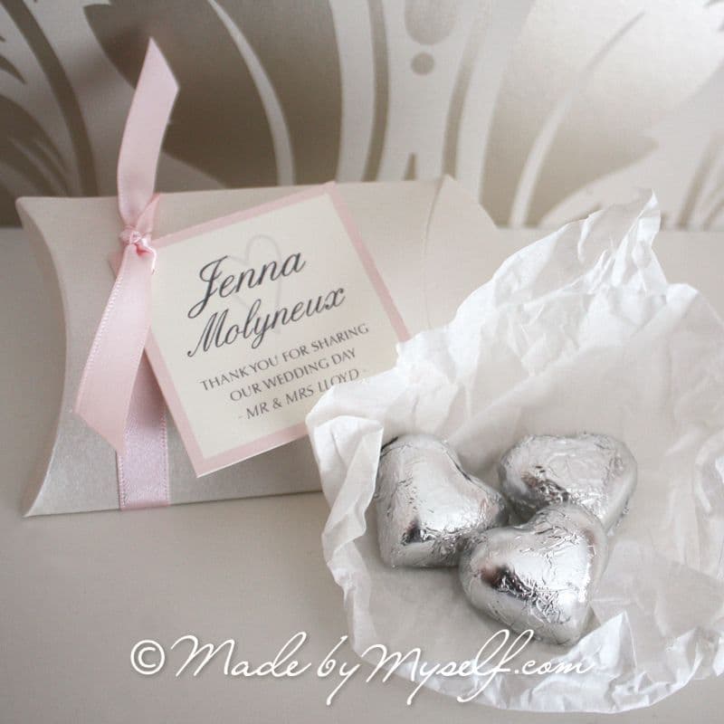 Pillow Box Favour With Ribbon - Supplied Empty Ready For You To Fill