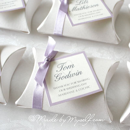 Pillow Box Favour With Ribbon - Supplied Empty Ready For You To Fill