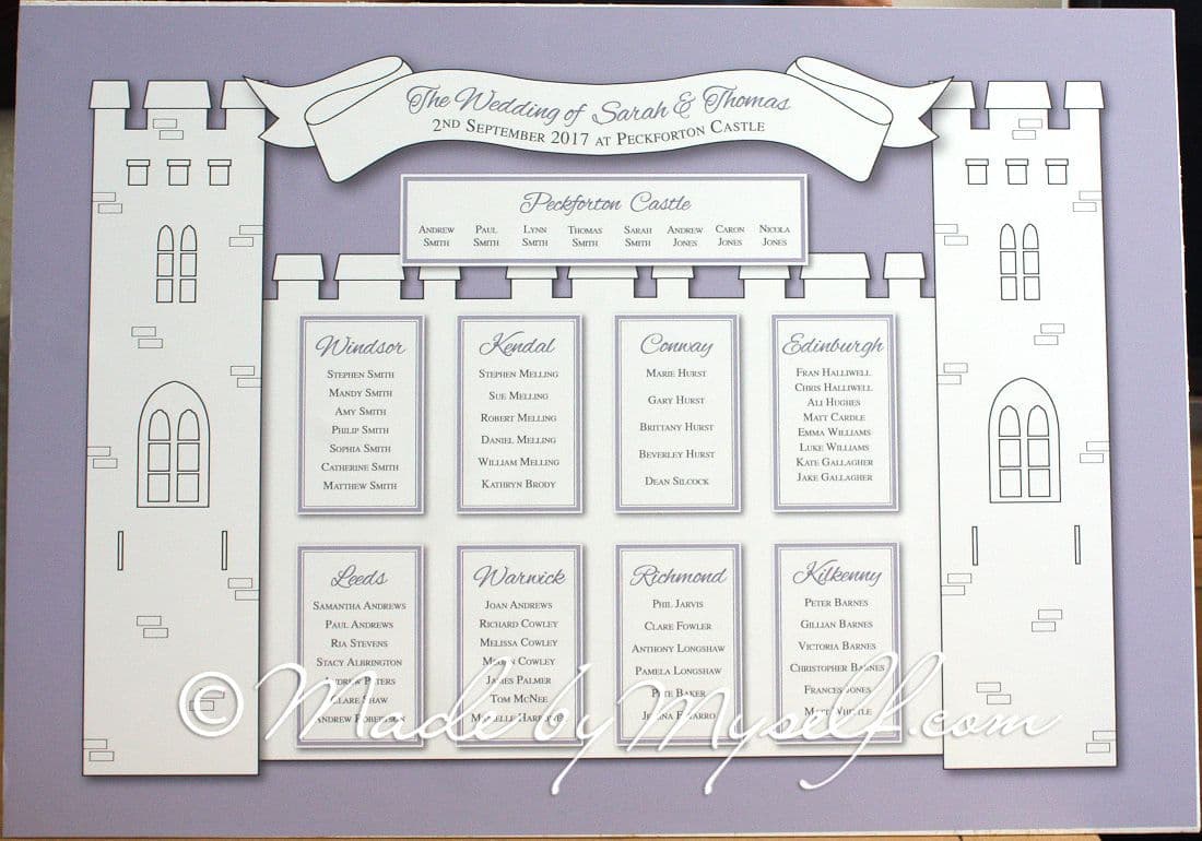 Printed Castle Seating/Table Plan