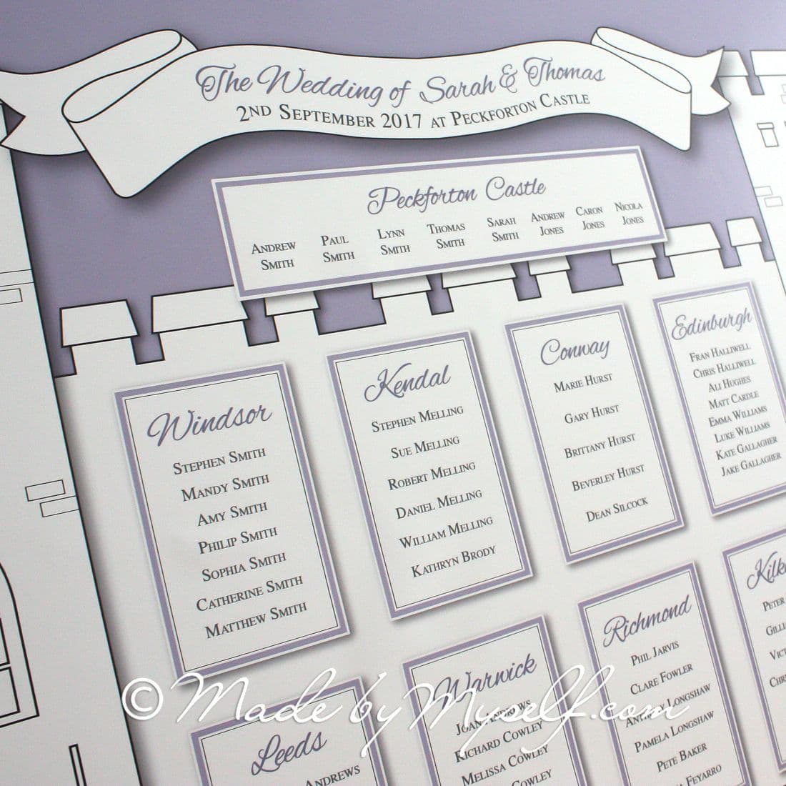 Printed Castle Seating/Table Plan