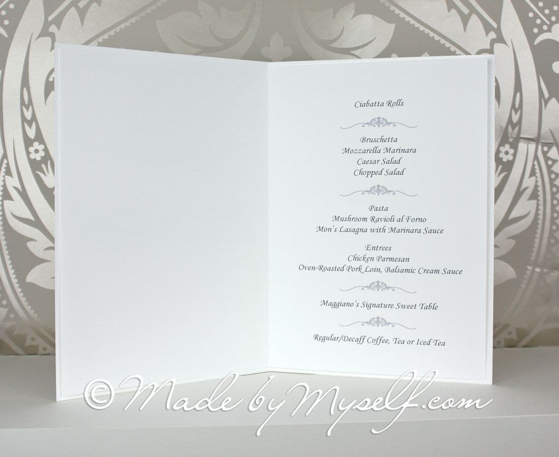 Amore Menu Printed