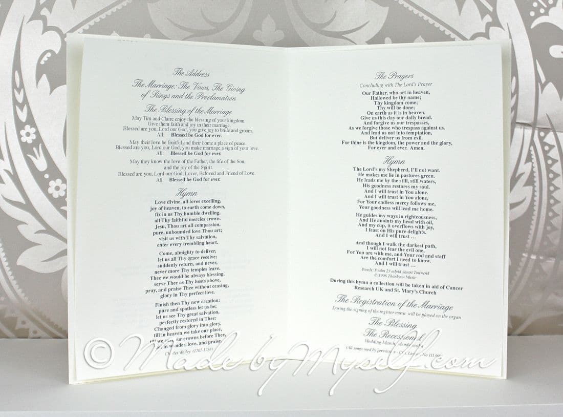 Amore Order of Service