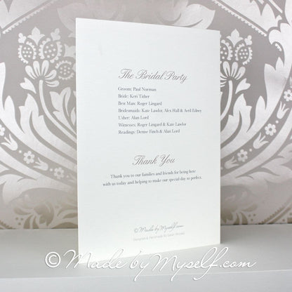 Damask Order Of Service